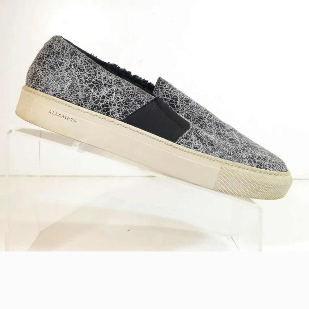All Saints Gray Slip-On Men's Shoes Size  41